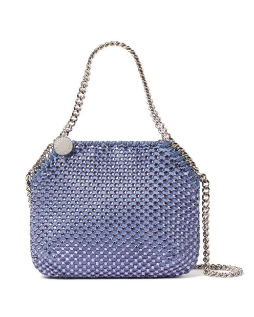 Stella McCartney Blue Mini Falabella Crystal Shoulder Bag