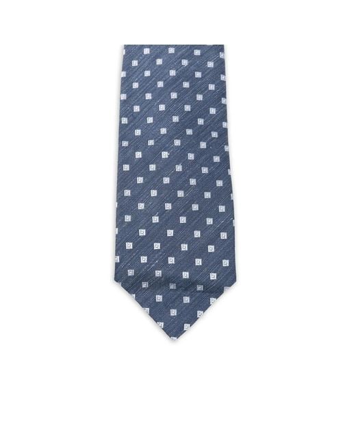 Barba Napoli Blue Geometric-Pattern Tie for men