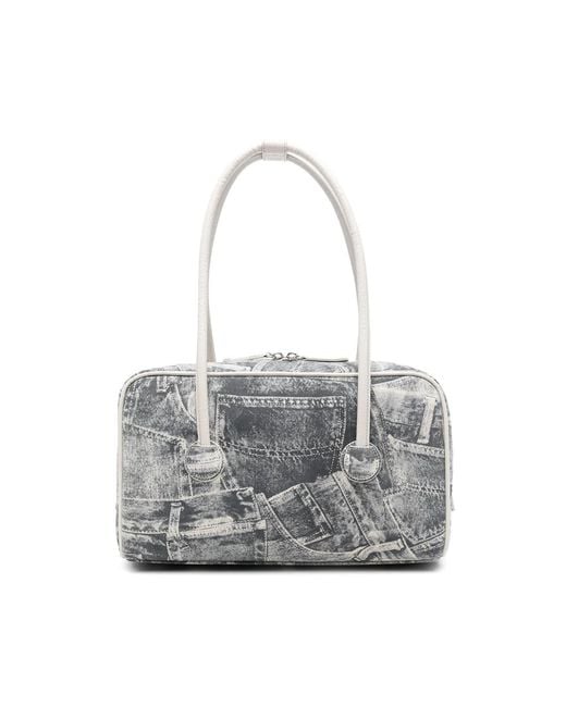 MARGE SHERWOOD Gray Graphic-Print Shoulder Bag