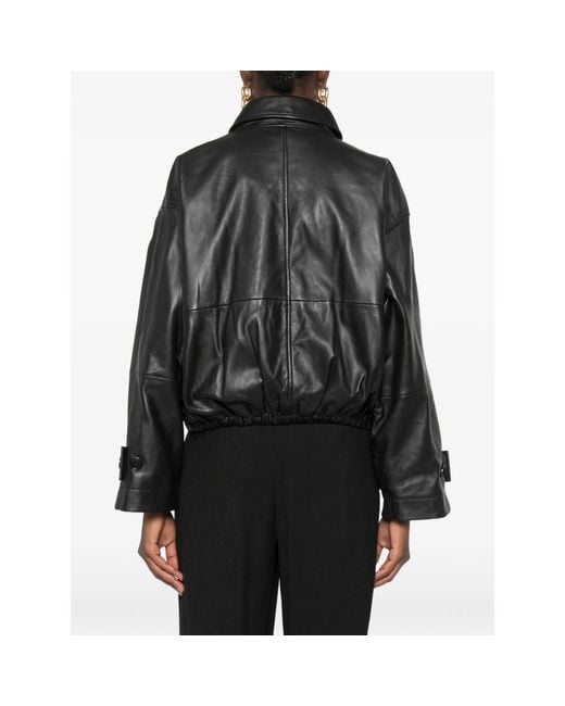 Rohe Black Leather Blouson Jacket