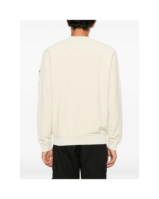 C P Company Natural C. P. Company Lens-Detail Sleeve-Pocket Sweatshirt for men