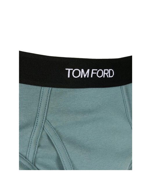 Tom Ford Green Logo-Waistband Briefs for men
