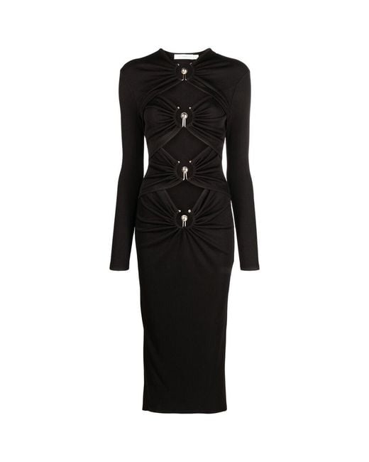 Christopher Esber Black Orbit Cut-Out Midi Dress