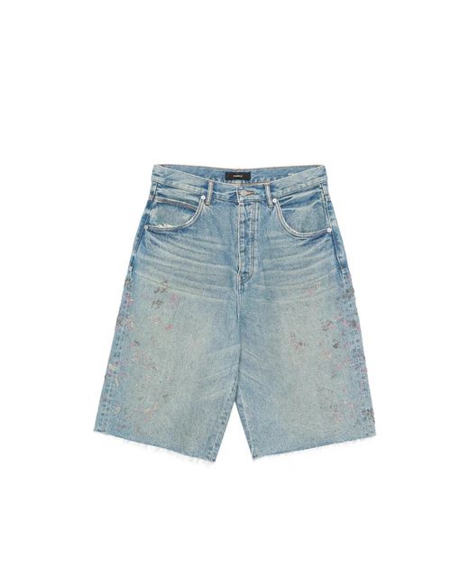 Purple Brand Blue P070 Frayed Shorts for men