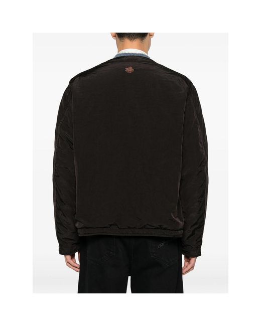 RANRA Black Logo-Embroidered Zip-Up Jacket for men