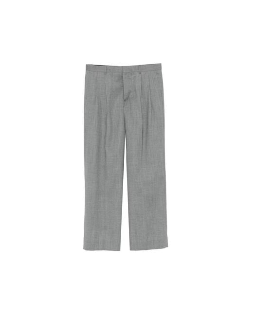 sunflower Gray Pleated Trousers for men