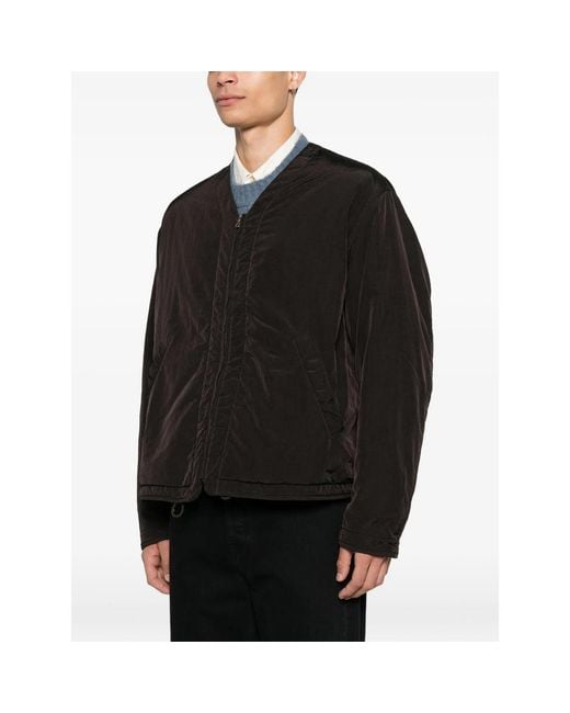 RANRA Black Logo-Embroidered Zip-Up Jacket for men