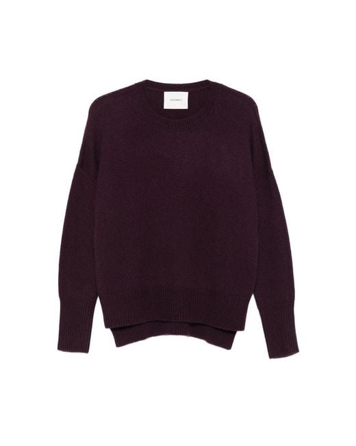 Lisa Yang Purple Round-Neck Cashmere Sweater