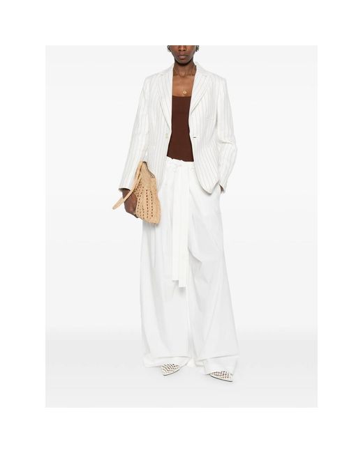 Ralph Lauren White Striped Afton Blazer
