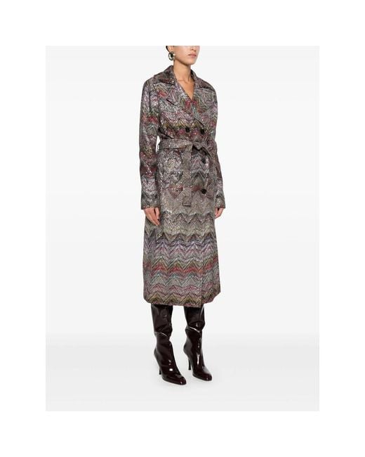 Missoni Brown Viscose Blend Trench Coat