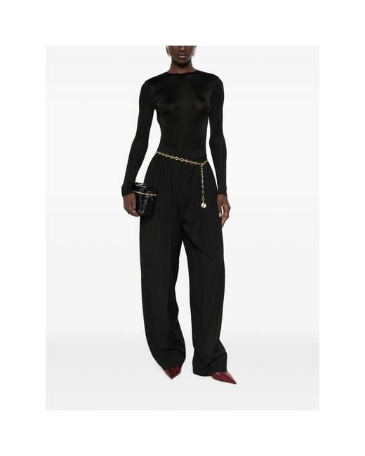 Saint Laurent Black Open-Back Logo-Pendant Bodyusit