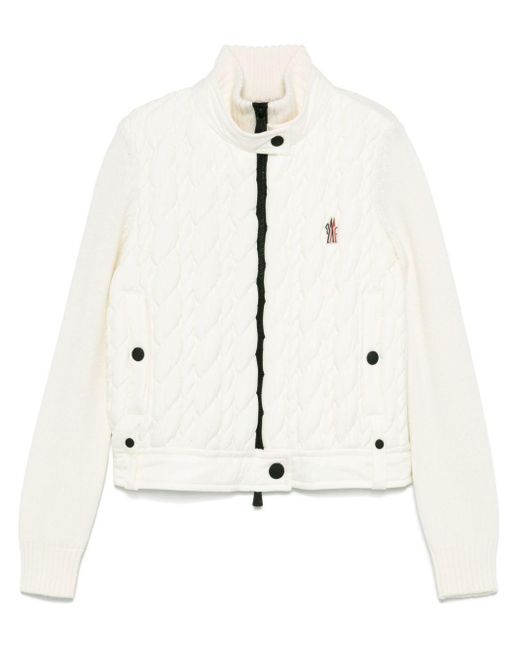 Moncler Natural Virgin Wool Zip-Up Ski Jacket