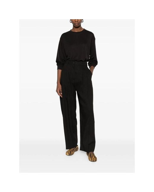 Studio Nicholson Black Simmons Long-Sleeved Topstitch T-Shirt