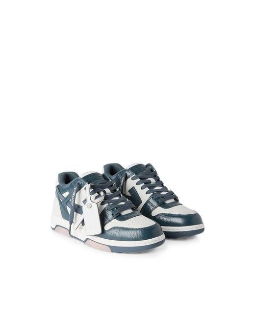 Off-White c/o Virgil Abloh Blue Leather Lace-Up Sneakers for men