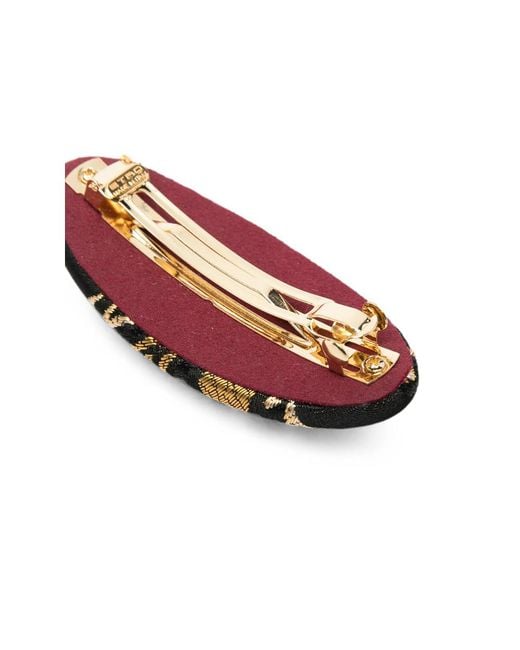 Etro Black Pegasus Jacquard-Woven Hair Clip