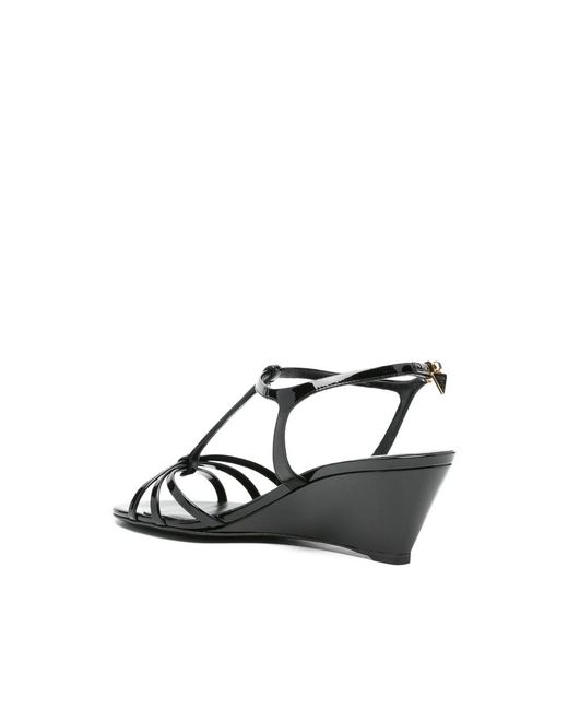 Prada Multicolor T-Strap Wedge Sandals