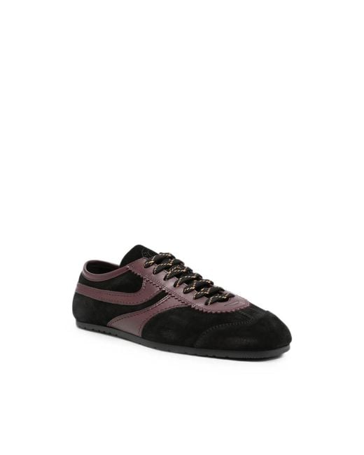 Dries Van Noten Black Lace-Up Leather Sneakers for men