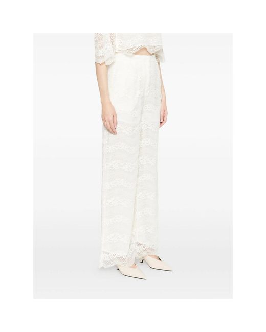 Twinset White Lace Trousers