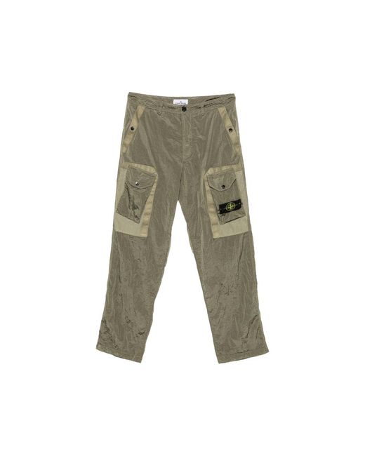 Stone Island Green Trousers for men