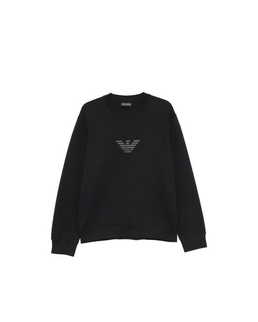 Emporio Armani Black Logo-Patch Sweater for men