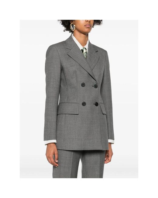 Seafarer Gray Double-Breasted Wool Blazer