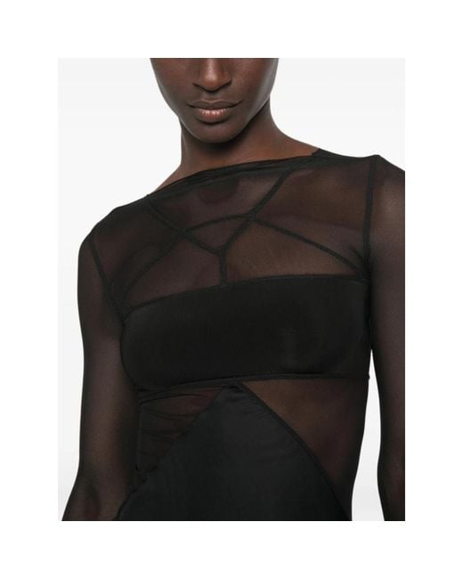 Rick Owens Black Combo Long-Sleeve Maxi Dress