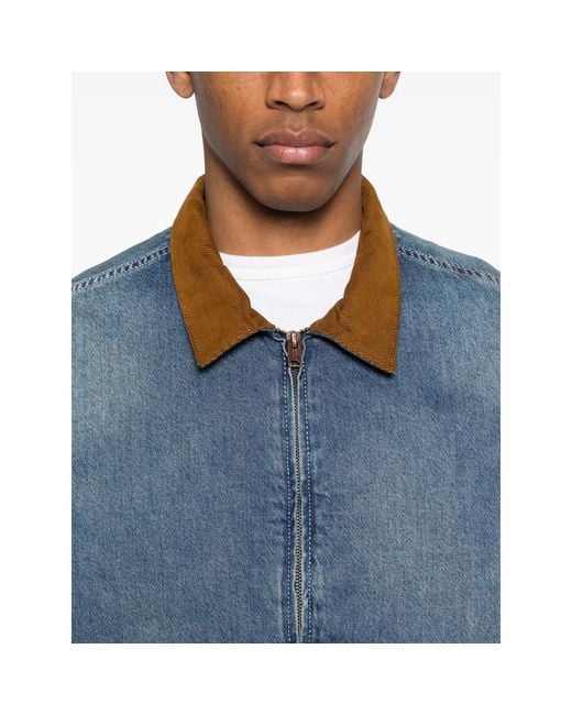 Levi's Blue Castro Corduroy-Collar Denim Jacket for men