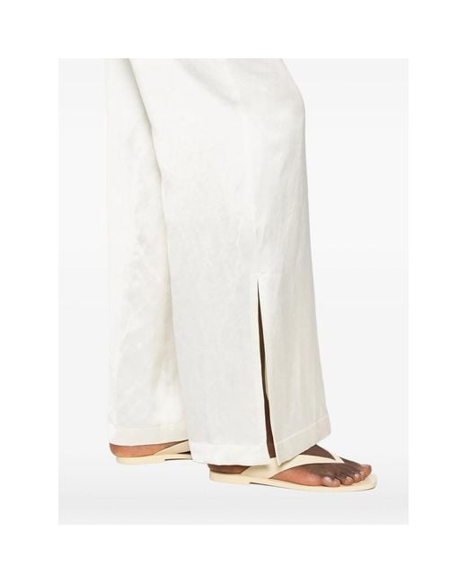 Panicale White Flat-Front Trousers