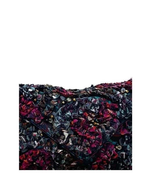 Dries Van Noten Blue Ruffled Envelope Clutch Bag
