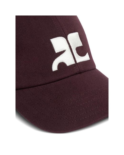 Courreges Purple Ac-Logo Cotton Cap for men