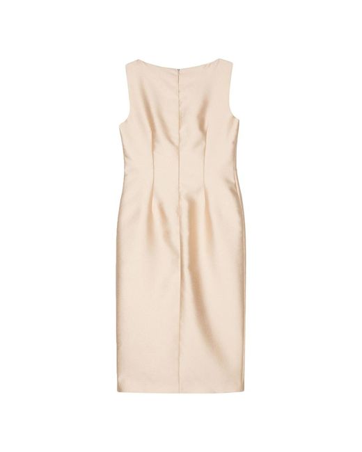 Fely Campo Natural Crystal-Embellishment Crepe Dress