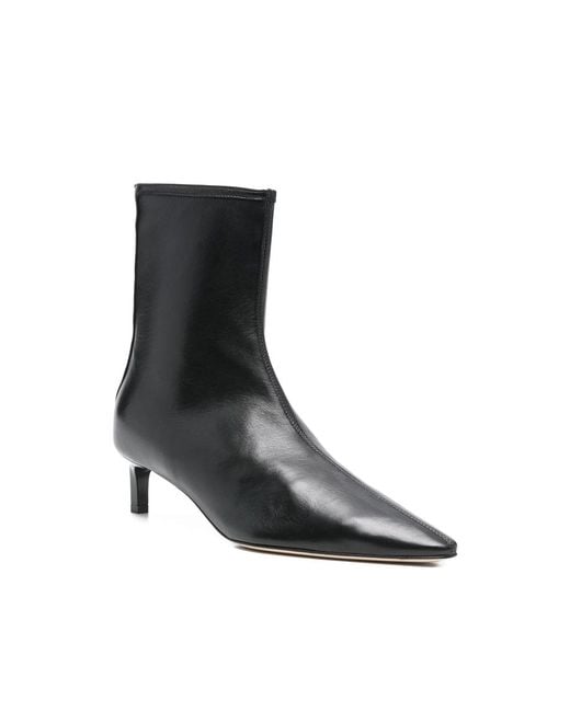 Dear Frances Black Topo Pointed Leather Bootie