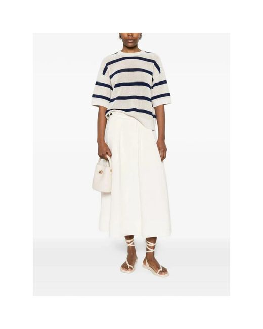 Brunello Cucinelli White Neutrals Skirts