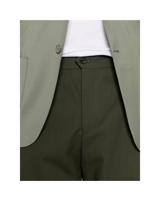 BRIGLIA Green Manhattans Pleated Trousers for men