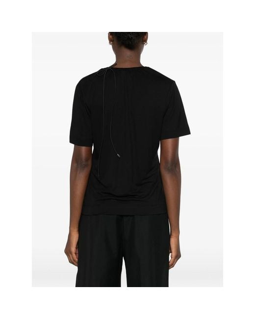 Simone Rocha Black Bow-Detail T-Shirt