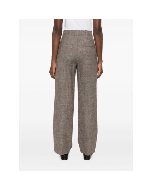 Tela Gray Marl-Effect Raw-Edge Trousers