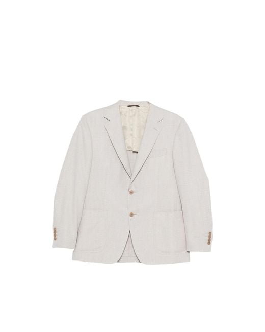 Canali White Jacket Cotton-Wool for men