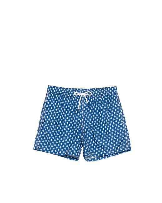 Fedeli Blue Madeira Swim Shorts for men