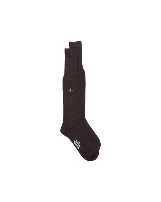 Vivienne Westwood Black Orb Embroidered Socks