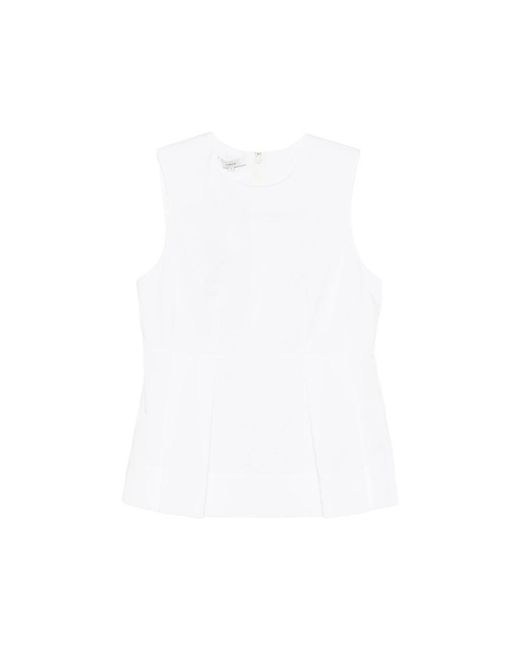 Vince Women's White Pleated Sleeveless Top