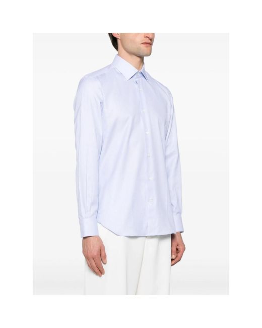 Mazzarelli White Mini-Check Shirt for men