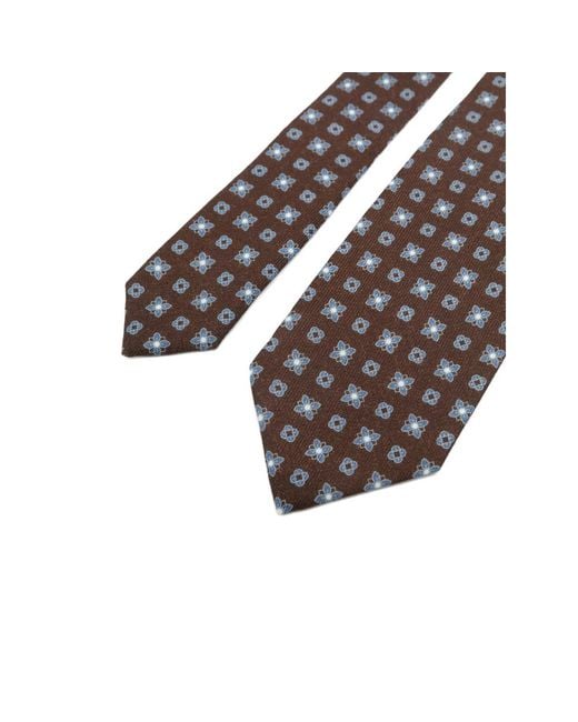 Barba Napoli Brown Patterned Silk Tie for men