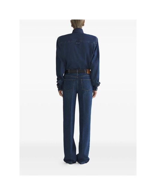 Mugler Blue Buttoned Pocket Shirt