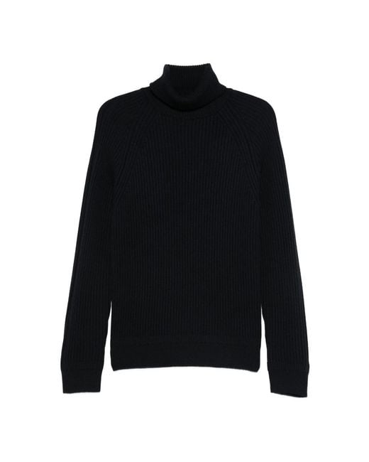 Zanone Black Roll-Neck Sweater for men