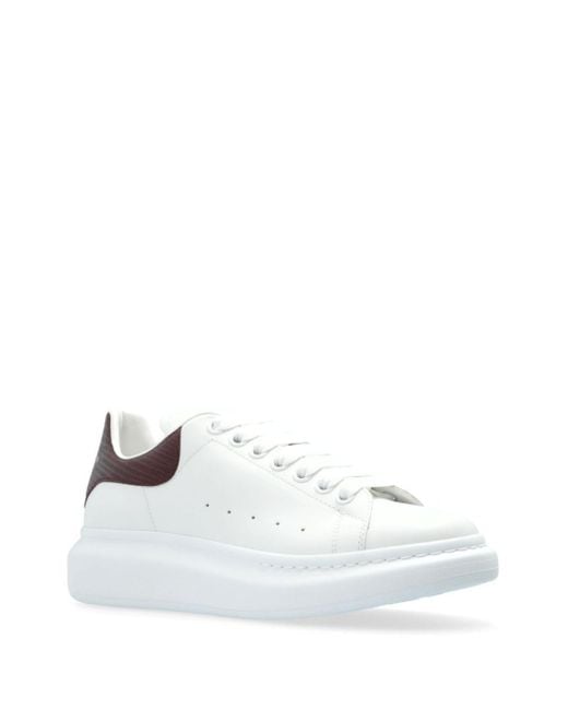 Alexander McQueen White Lace-Up Leather Sneakers for men