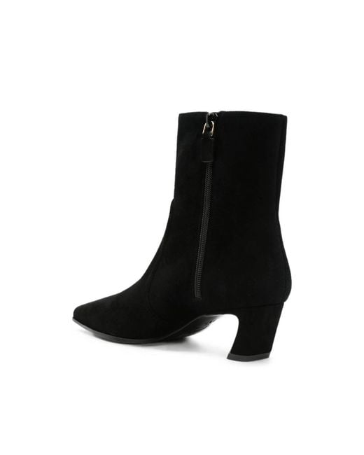 Stuart Weitzman Black Suede Ankle Boots