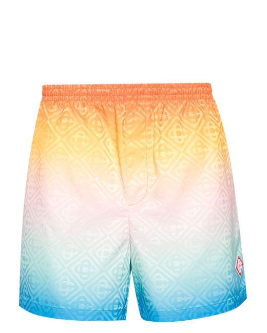 Casablancabrand Blue Gradient Jacquard Swim Shorts for men