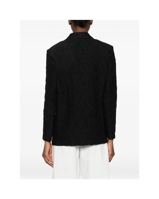 Harris Wharf London Black Textured Single-Breasted Jacket