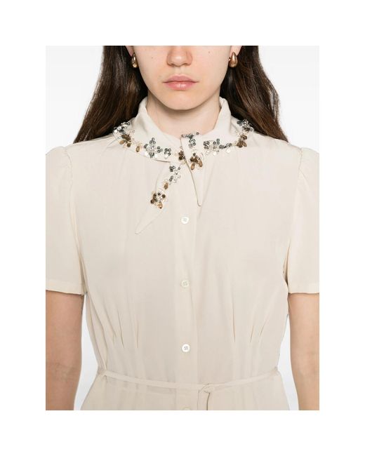 Prada White Neutrals Dresses