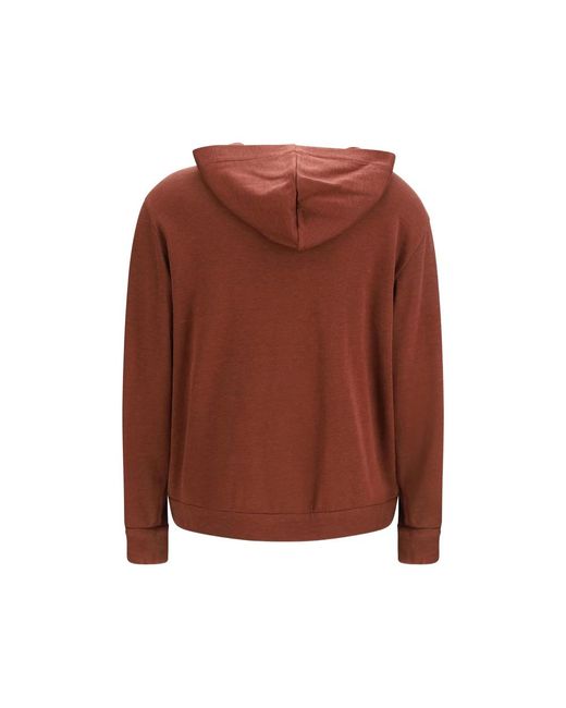 Brunello Cucinelli Brown Hooded Sweatshirt Silk-Cotton